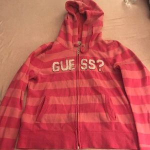 Pink Guess Zipper Hoodie